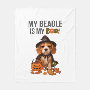 Beagle Halloween Costume My Beagle is My Boo Dog Fleece Blanket