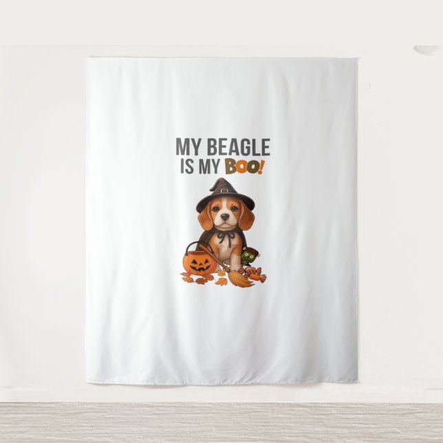 Beagle Halloween Costume  My Beagle is My Boo Dog  Tapestry (Front)