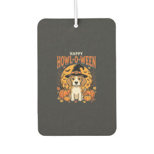 Beagle Halloween Howl-O-Ween Dog Pumpkin Design_1 Car Air Freshener