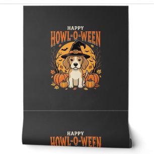 Beagle Halloween Howl-O-Ween Dog Pumpkin Design_1 Wallpaper