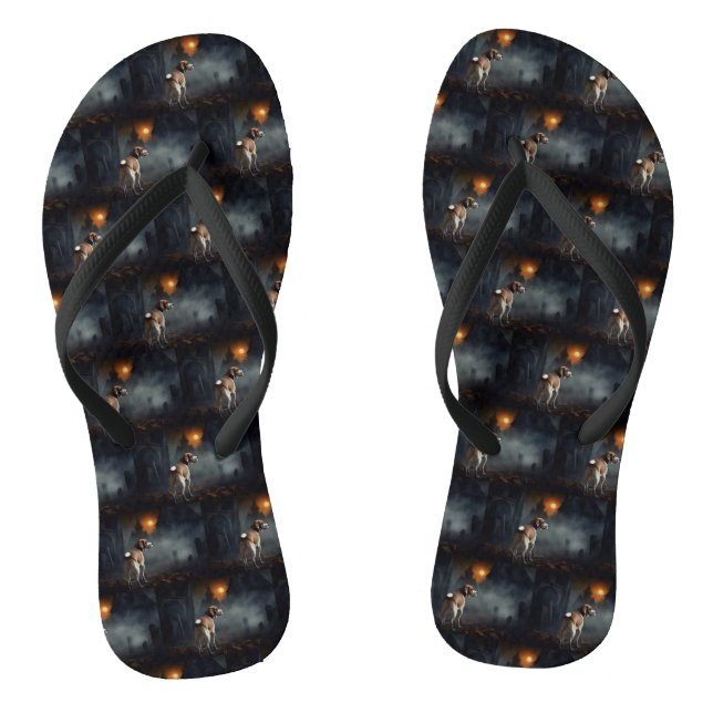 Beagle Halloween Scary  Jandals (Footbed)