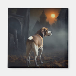 Beagle Halloween Scary Magnet