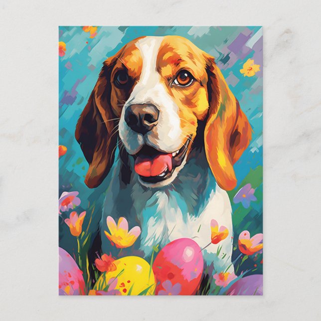Beagle Happy Easter Postcard (Front)