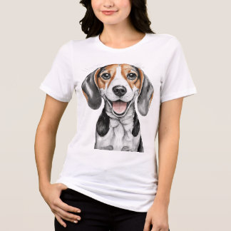 Beagle Happy Face dog Tri-Blend Shirt