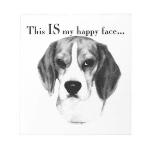 Beagle Happy Face; Happy Beagle; Grumpy Beagle Notepad