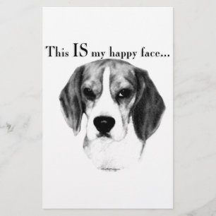 Beagle Happy Face; Happy Beagle; Grumpy Beagle Stationery