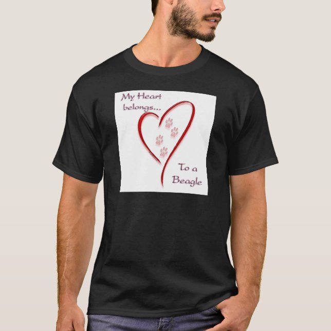 Beagle Heart Belongs T-Shirt (Front)