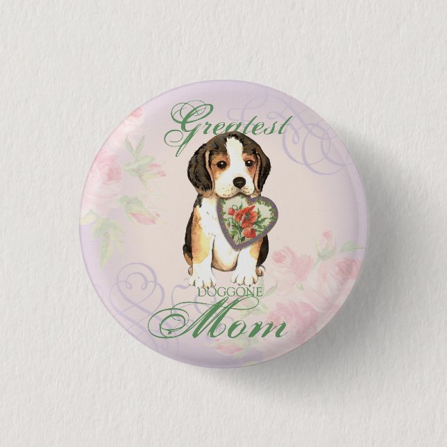 Beagle Heart Mum 3 Cm Round Badge (Front)