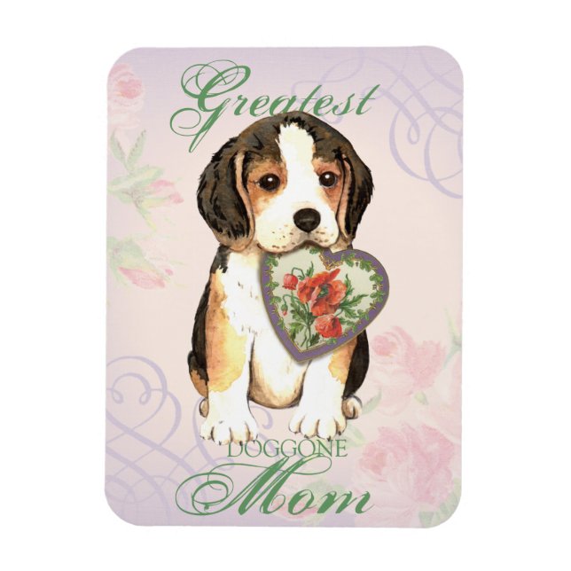 Beagle Heart Mum Magnet (Vertical)