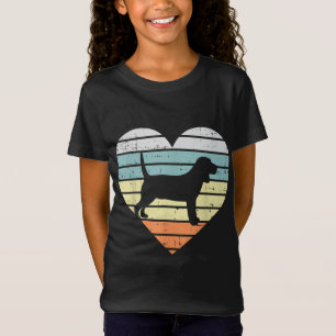 Beagle Heart Sunset Retro Animal Pet Hound Dog Lov T-Shirt