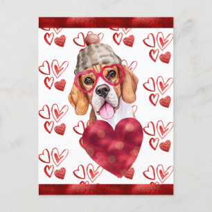 Beagle Hearts Dog Lover Valentine Gift Holiday Postcard
