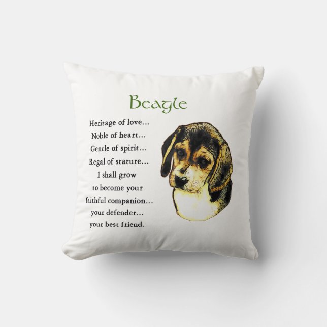Beagle Heritage of Love Cushion (Front)