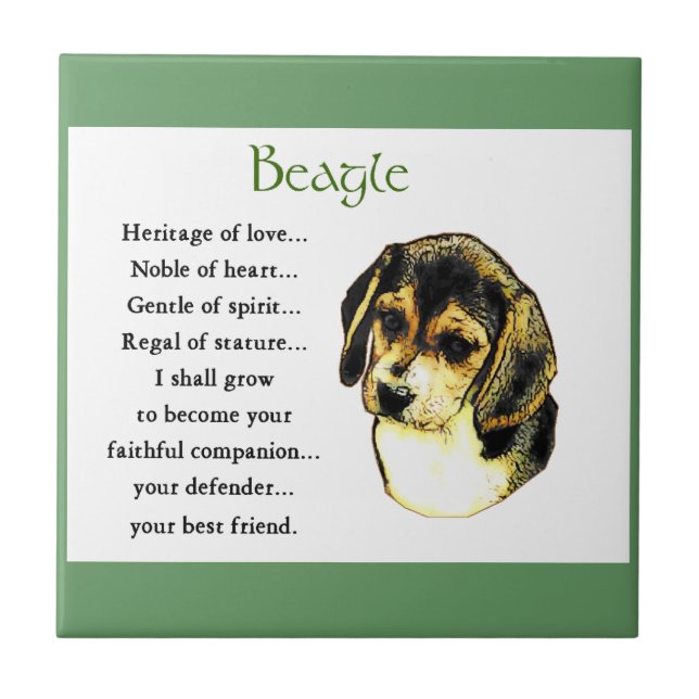 Beagle Heritage of Love Tile (Front)