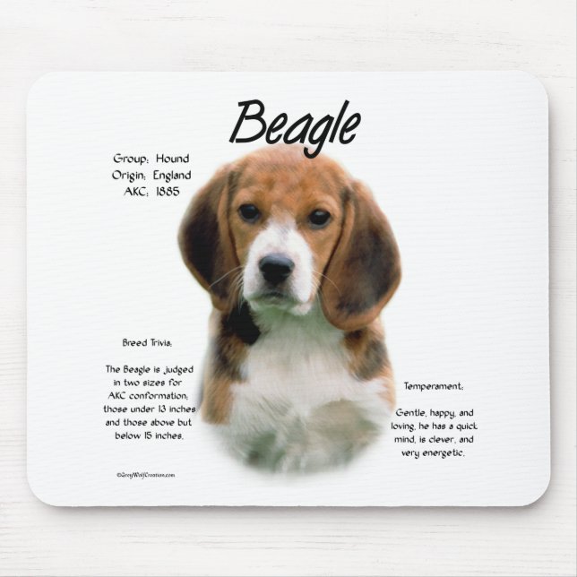 Beagle History; All About Beagles Mouse Pad (Front)
