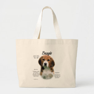Beagle History Design Large Tote Bag