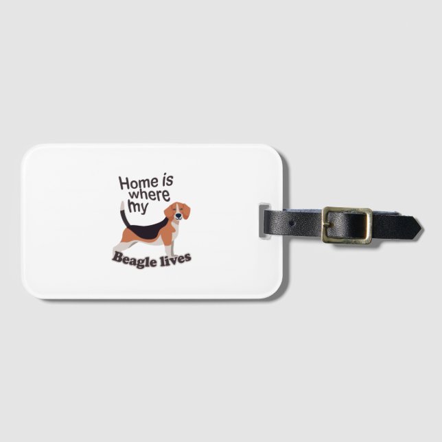 Beagle Home Luggage Tag (Front Horizontal)