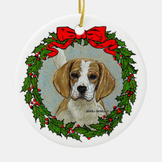 Beagle Hound Art Ceramic Tree Decoration