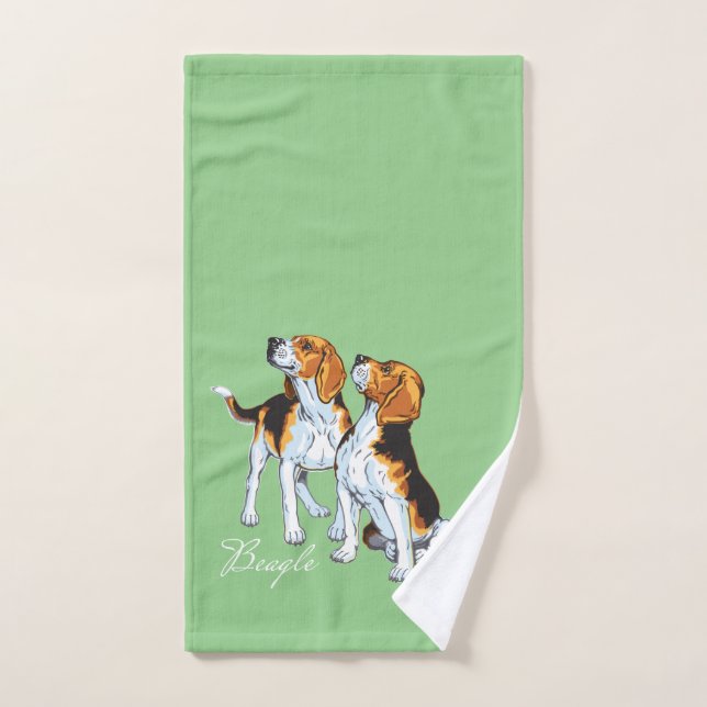 beagle hound bath towel set (Hand Towel)