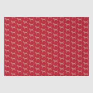 Beagle Hound Dog Christmas Silhouette Red Tissue Paper