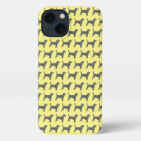 Beagle Hound Dog Cute Silhouette Grid Yellow