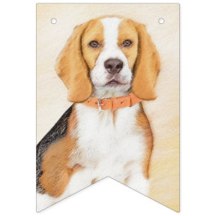 Beagle Hound Dog Painting Original Animal Art Bunting