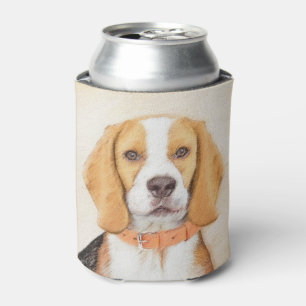 Beagle Hound Dog Painting Original Animal Art Can Cooler