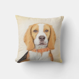 Beagle Hound Dog Painting Original Animal Art Cushion
