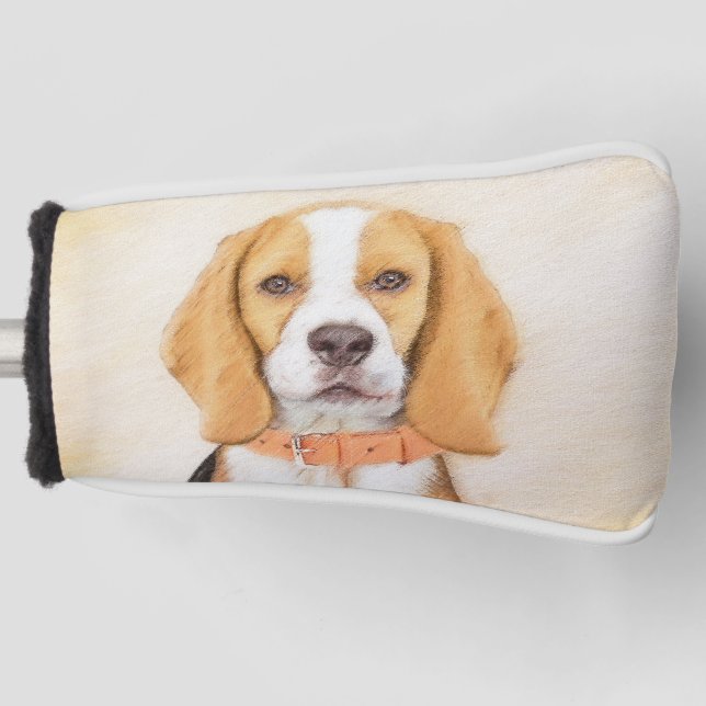 Beagle Hound Dog Painting Original Animal Art Golf Head Cover (Front)