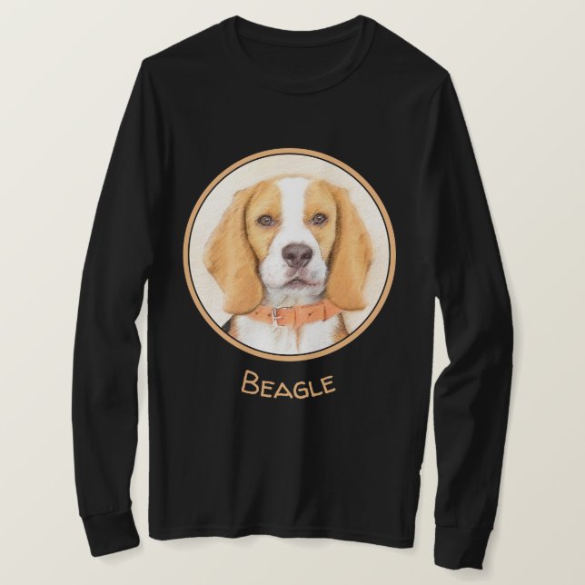 Beagle Hound Dog Painting Original Animal Art T-Shirt (Design Front)