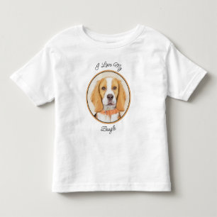 Beagle Hound Dog Painting Original Animal Art Toddler T-Shirt