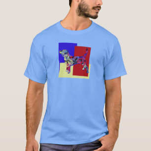 Beagle Hound Dog Pet Silhouette RYB TriColour T-Shirt