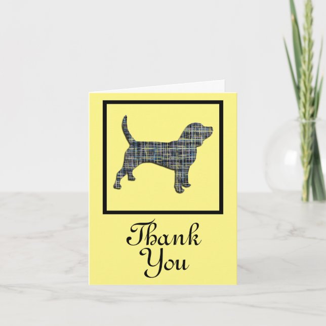 Beagle Hound Dog Thank You Greeting Card (Front)