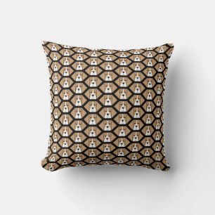 Beagle Hound Honeycomb Pattern Throw Pillow