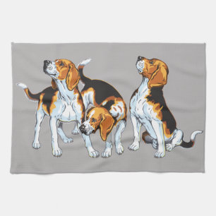 beagle hound kitchen towel