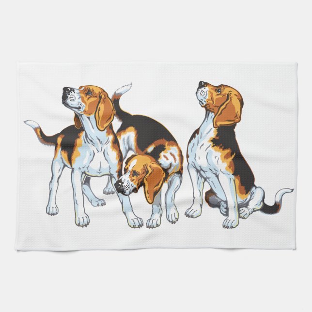 beagle hound kitchen towel (Horizontal)