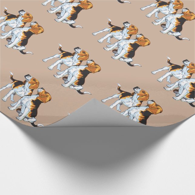 beagle hound wrapping paper (Corner)