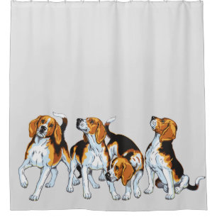 beagle hounds shower curtain