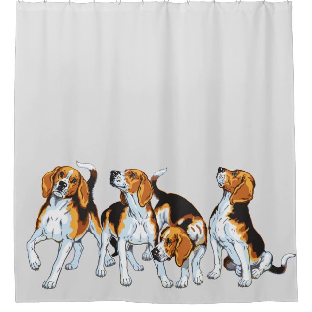 beagle hounds shower curtain (Front)