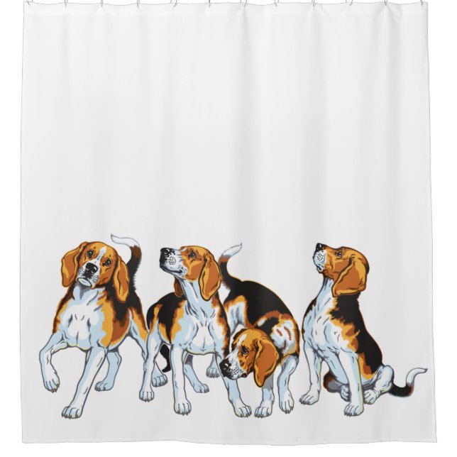 beagle hounds shower curtain (Front)