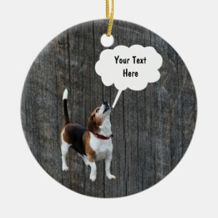 Beagle Howling Customisable Dog Ornament