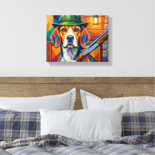 Beagle Hunter Pop Art – Modern Hunting Dog Canvas Print
