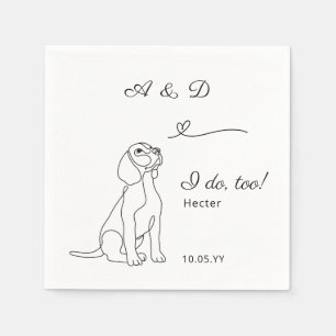 Beagle I Do Too Heart Dog Wedding Monogram  Napkin