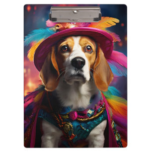 Beagle in a Feathered Hat Clipboard