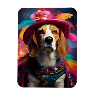 Beagle in a Feathered Hat Magnet