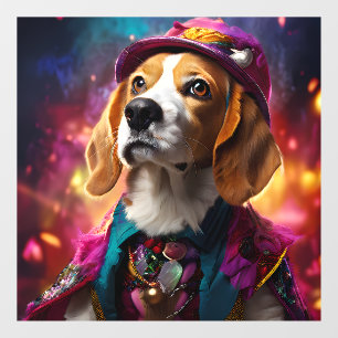 Beagle in a Pink Hat