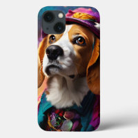 Beagle in a Pink Hat