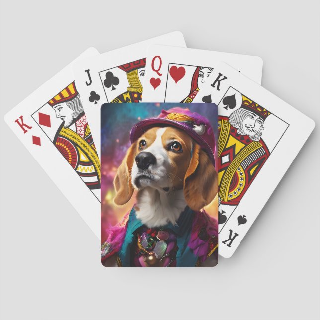  Beagle in a Pink Hat  Playing Cards (Back)