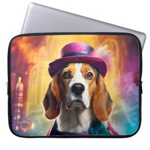 Beagle in Vibrant Costume Laptop Sleeve