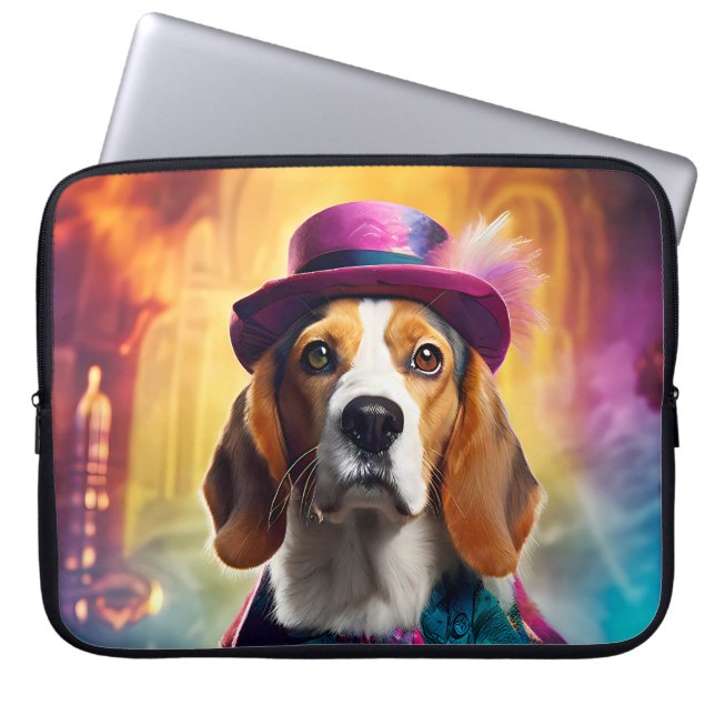  Beagle in Vibrant Costume Laptop Sleeve (Front)