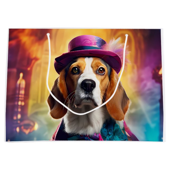  Beagle in Vibrant Costume Large Gift Bag (Front)